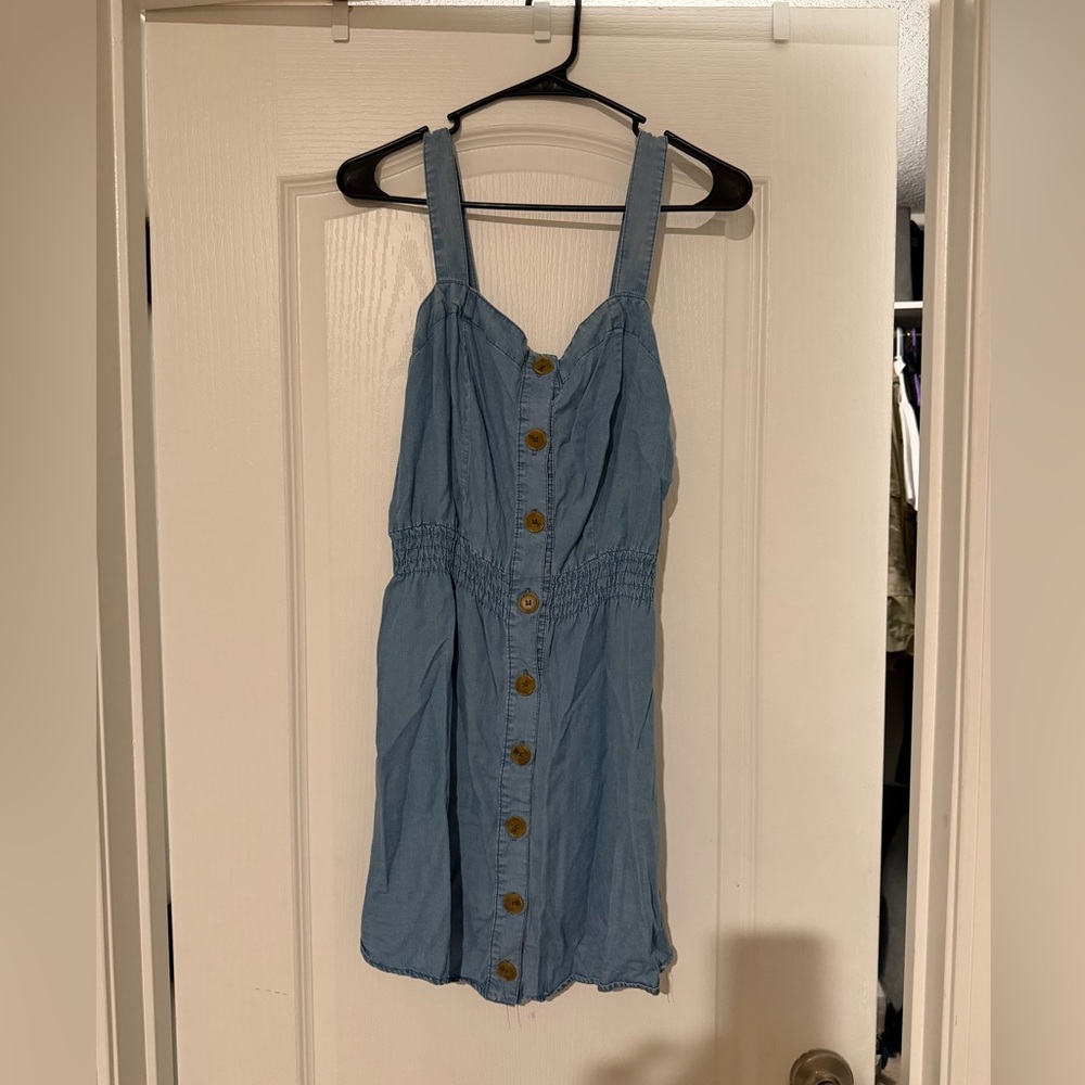 Love Tree Light Blue Denim-Look Sundress